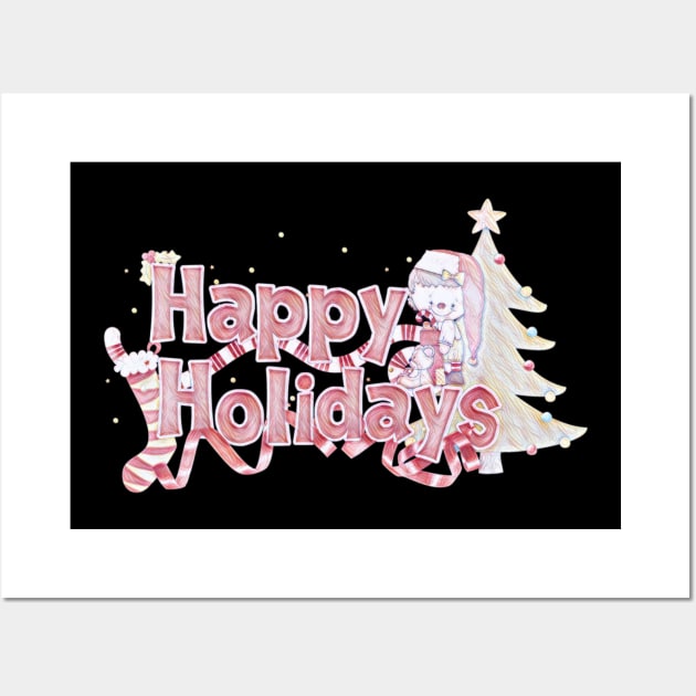 HAPPY HOLIDAYS Wall Art by MACIBETTA